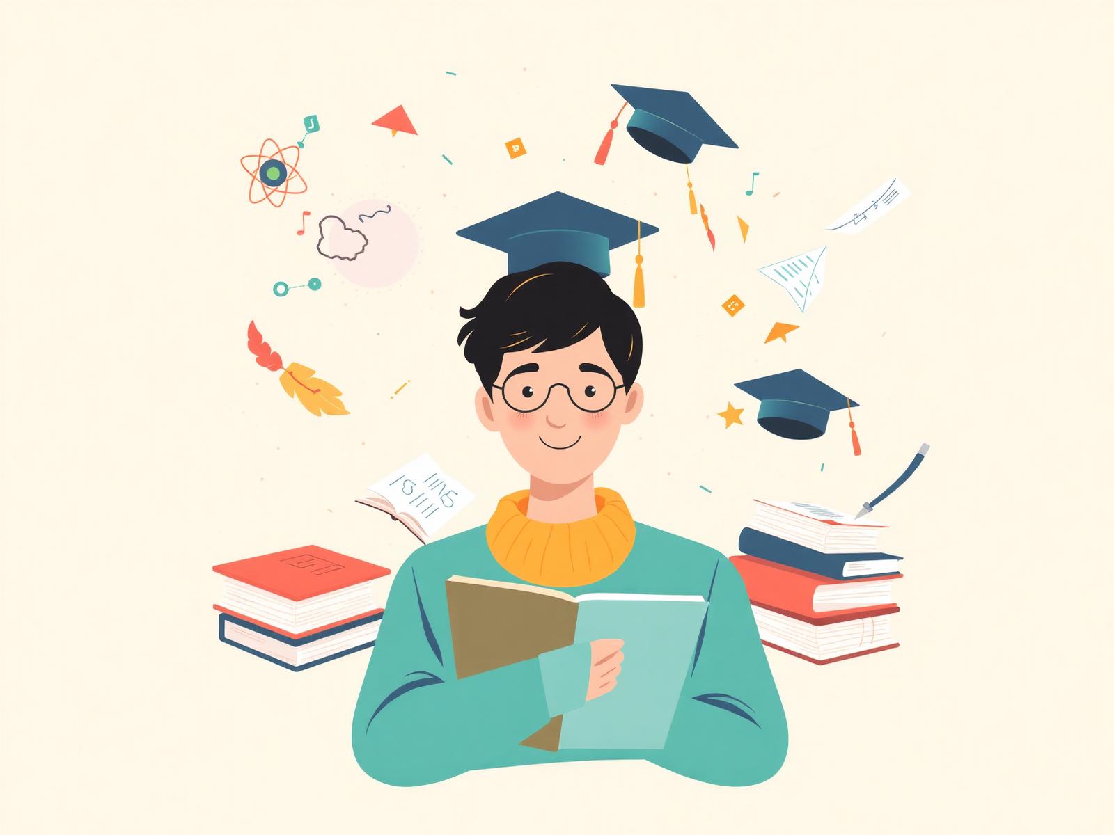 Student studying with AI assistant